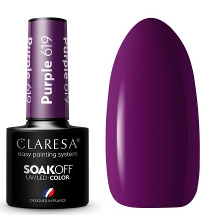 

Claresa Lakier Hybrydowy Uv/led Purple 619