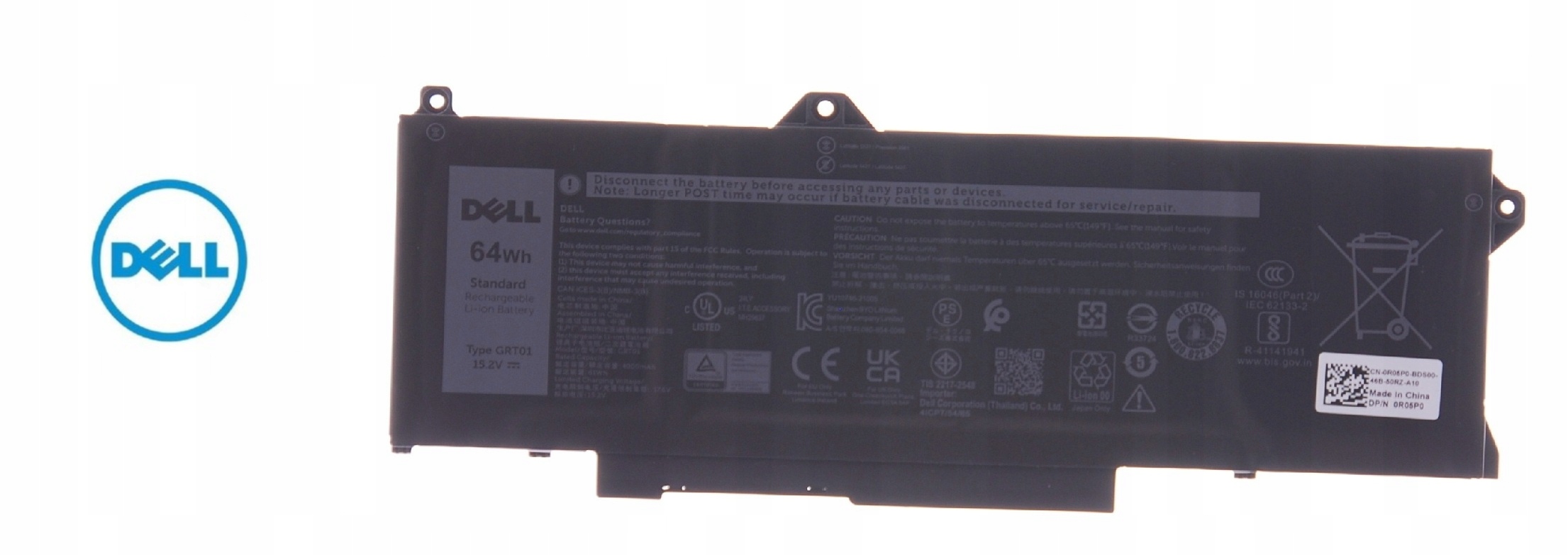 Nová Originálna Batéria Dell Typ GRT01 64WH 15.2V Dp/n 0P3TJ R05P0 2025