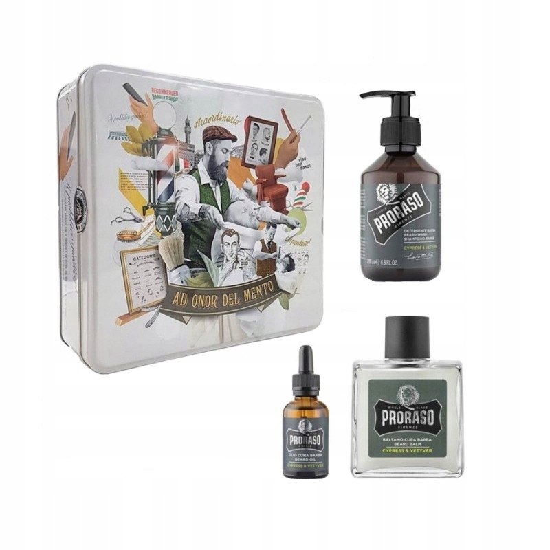 ZESTAW BOX DLA MĘŻCZYZN DO PIELĘGNACJI BRODY PRORASO CYPRESS VETYVER EAN (GTIN) 8004395006922