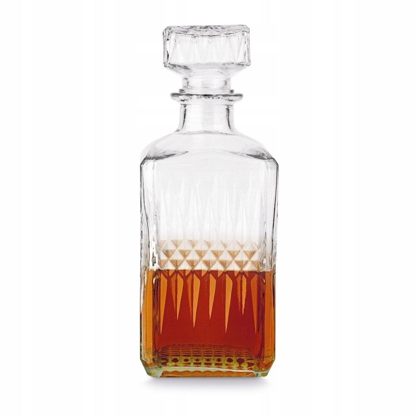 Elegancka KARAFKA DO WHISKY wina SZKLANA BUTELKA na wodę napoje Z KORKIEM Pojemność 0.85 l