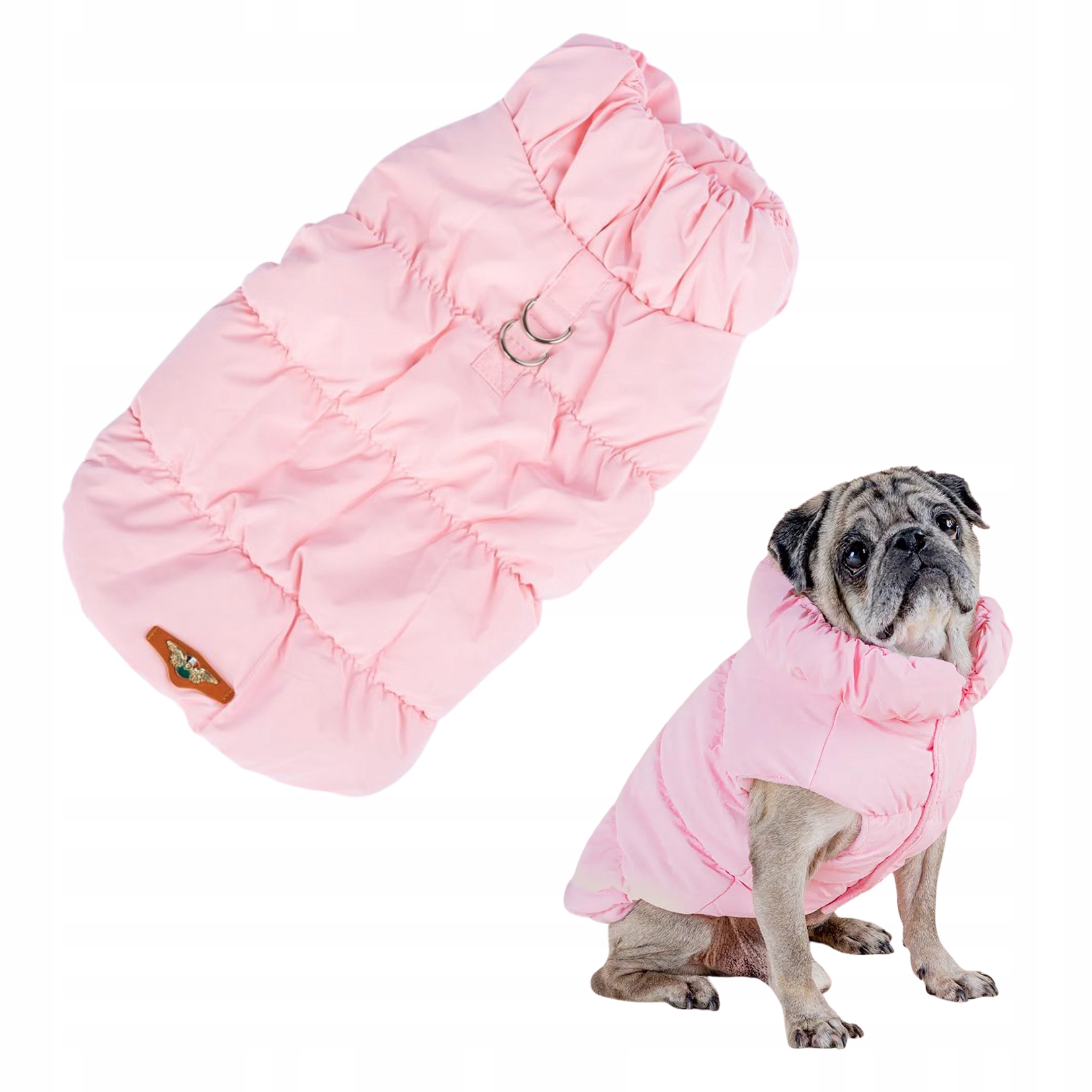 Levně Teplá bunda pro psa se zapínáním na vodítko Margot Růžová XL