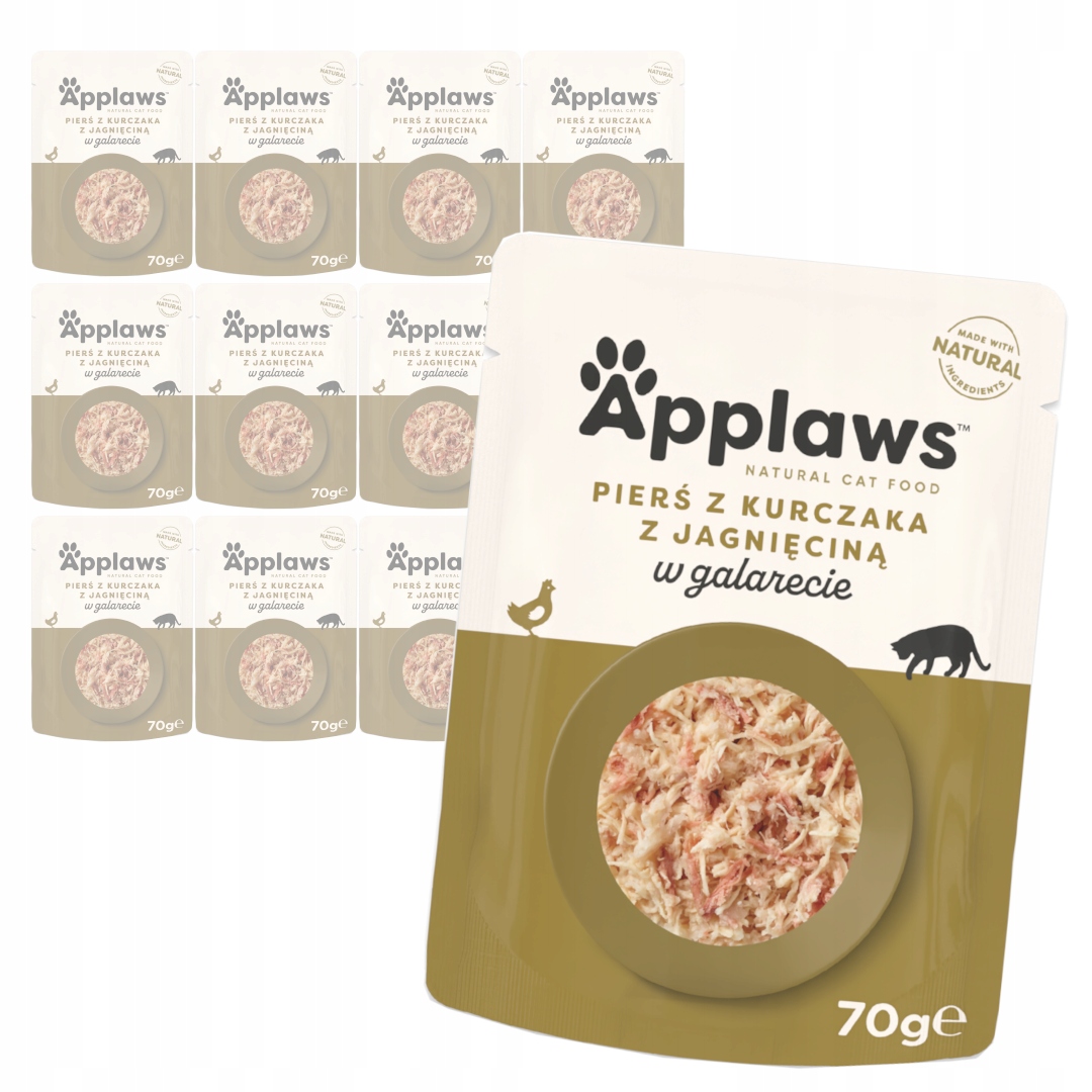 Levně Applaws Mokré Krmivo Pro Kočky 12x70 g Kuřecí prsa s jehněčím masem Želé