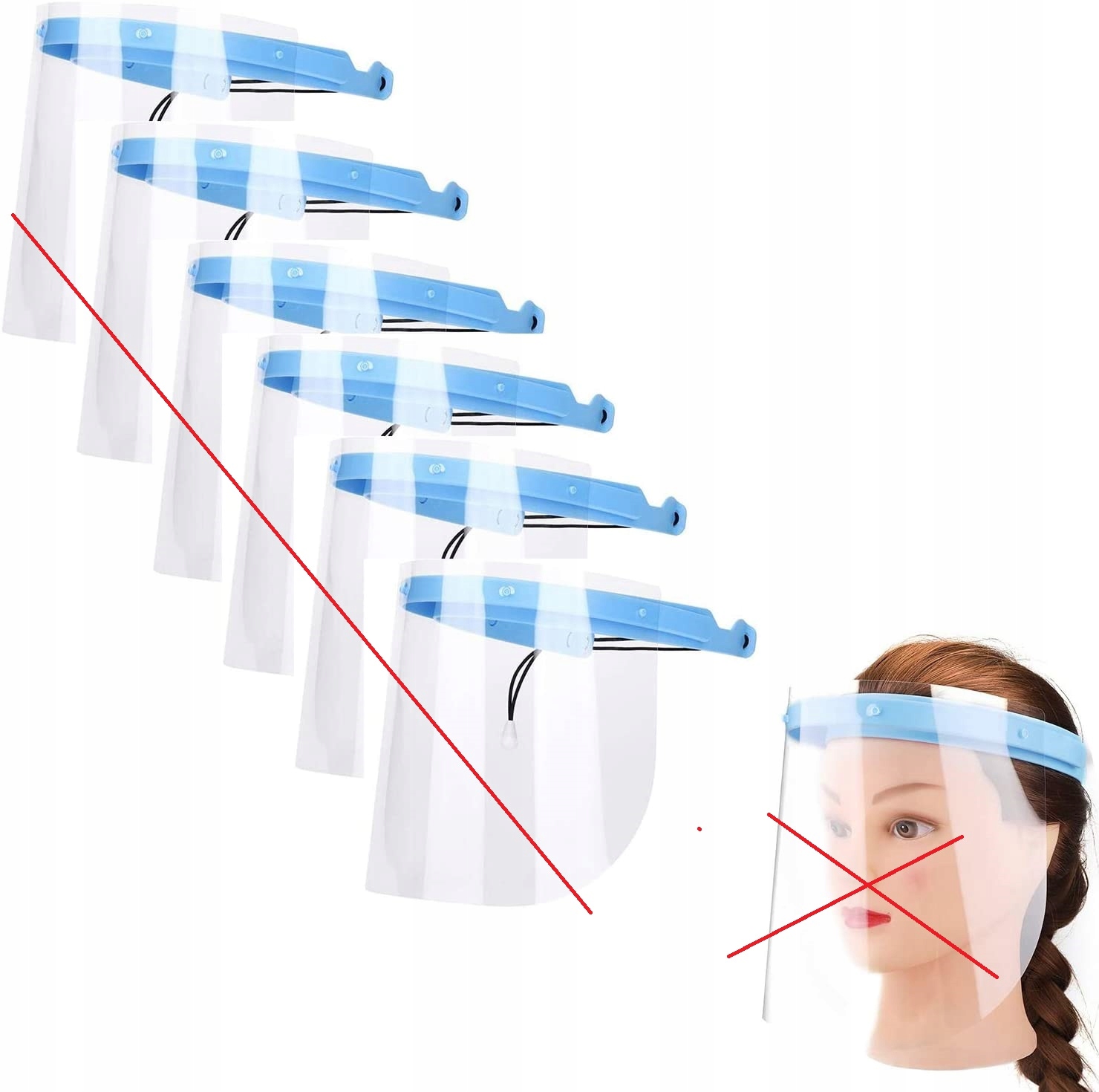 IYQOL 6 x PRZYŁBICA SAME UCHWYTY BEZ FOLI