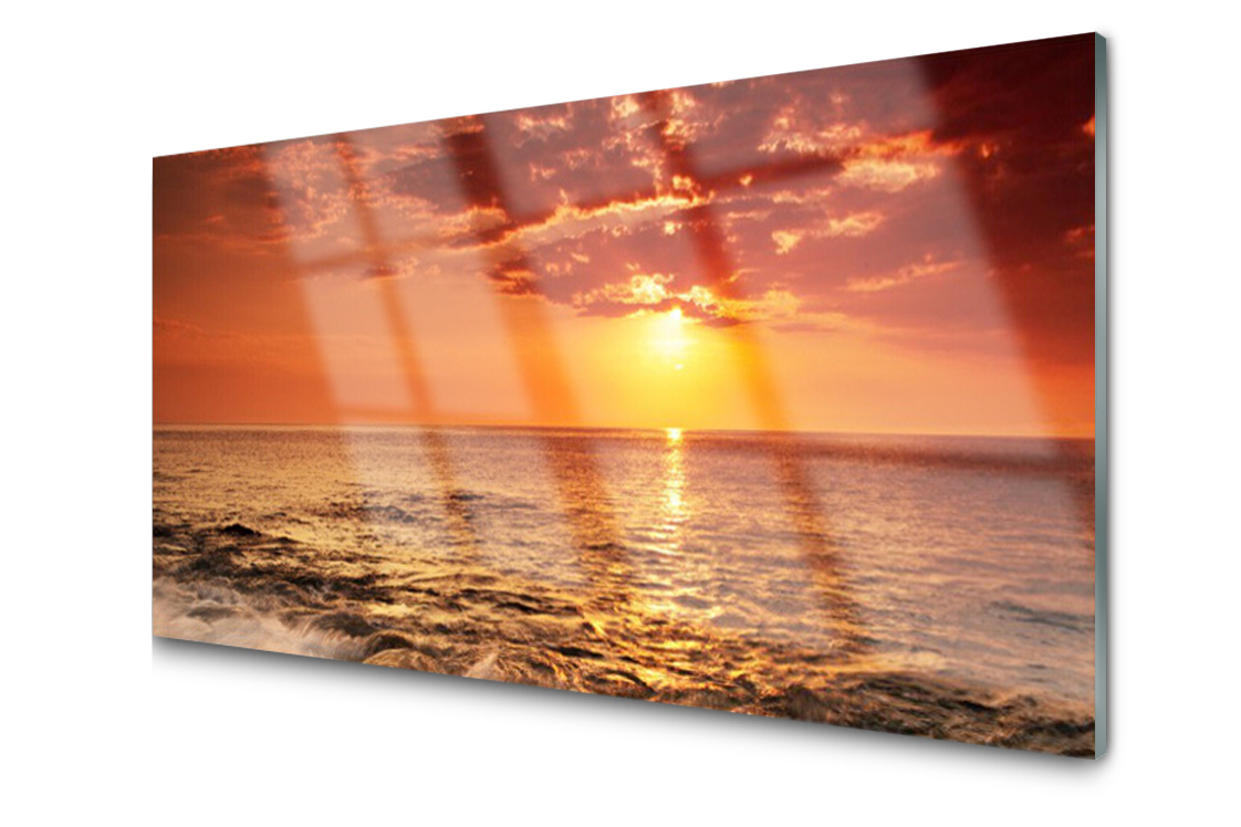 

Panel szklany Płytka Morze Słońce 140x70 + Klej
