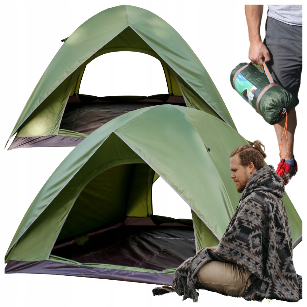 Namiot 4-osobowy z Tropikiem Wodoodporny Survival Kemping Turystyczny Lekki