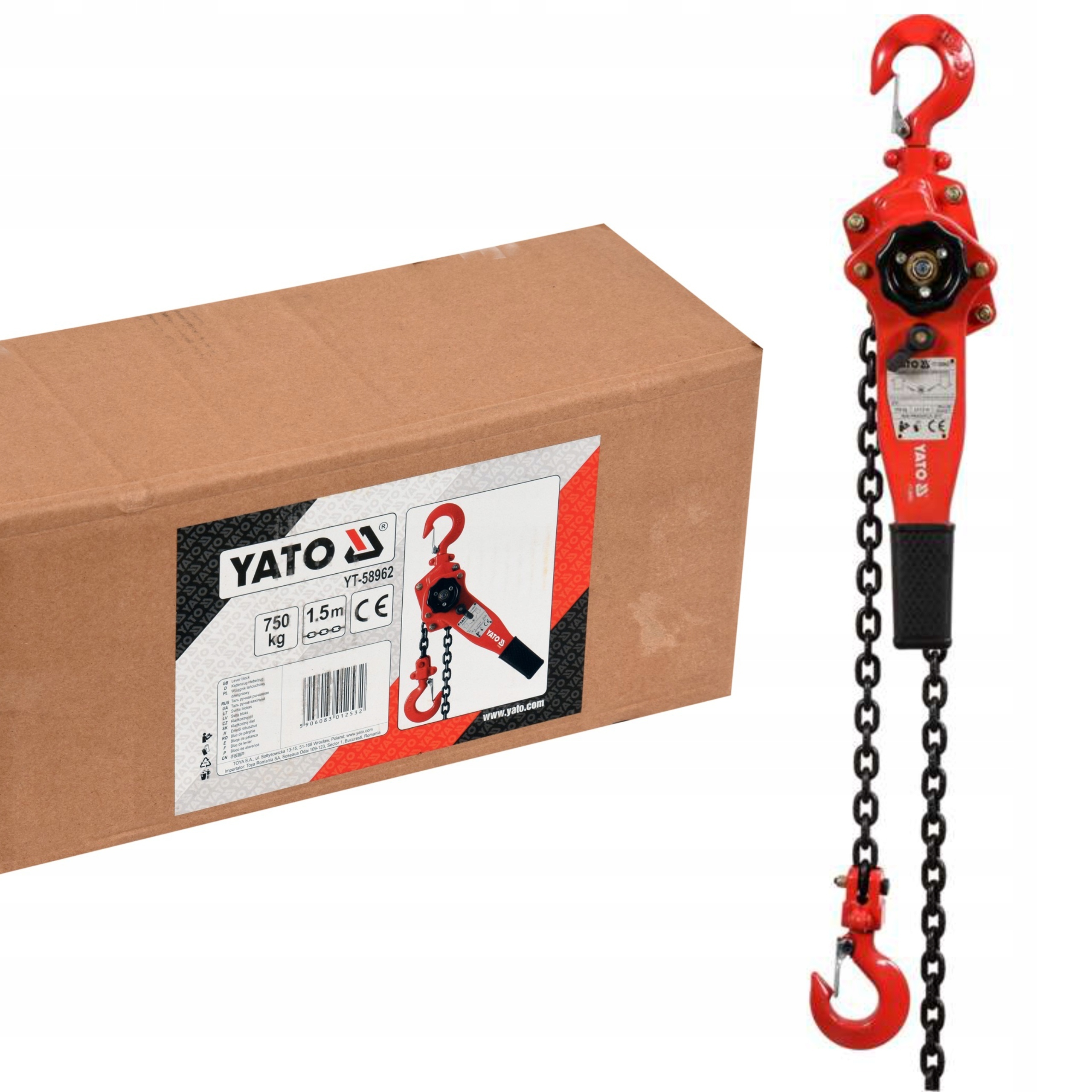 Naviják Řetězový 750 kg 1,5 m 0,75T