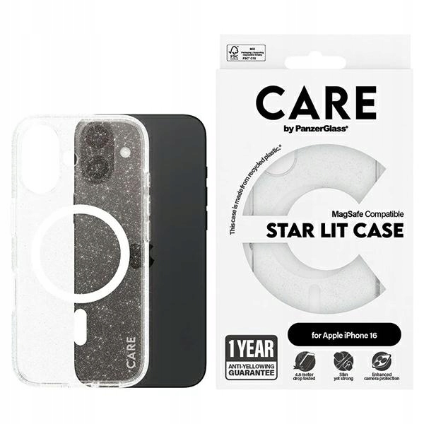 Pouzdro pro PanzerGlass Flagship Star Lit Case pro iPhone 16 6,1" bílé/whi