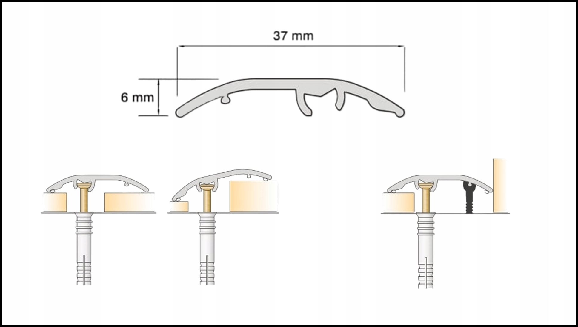 Listwa SAMOPRZYLEPNA Progowa Aluminiowa 37mm x 93cm, DĄB NORWEG Kod producenta Stratus