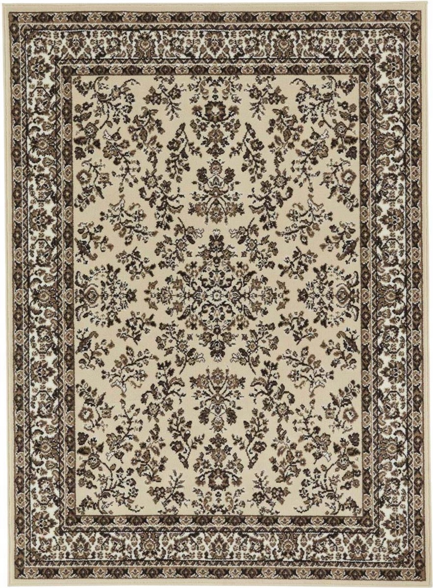 Tradičný koberec do obývačky 160 x 230 cm, béžovo-krémový, s mäkkými štetinami