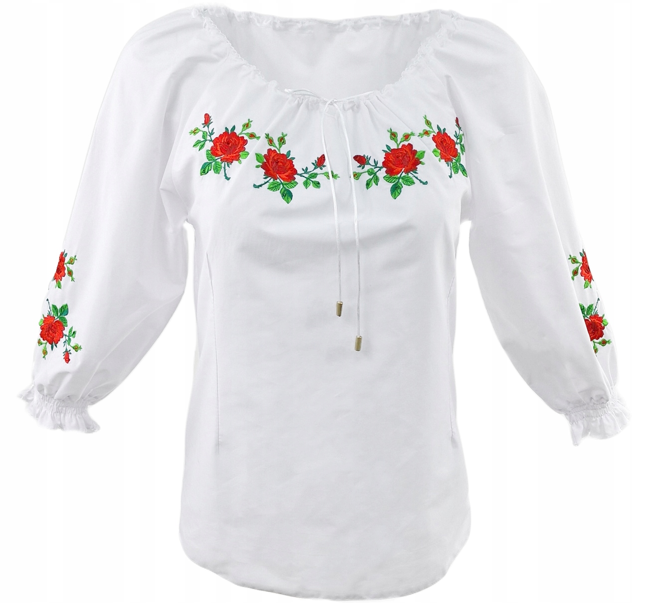 Španělská růžová halenka s výšivkou Košile FolkStyle* 40