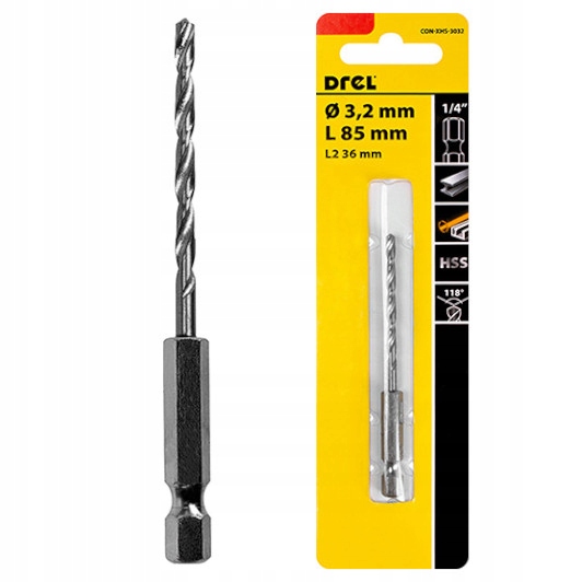 

Wiertło Do Wkrętarki Metalu Hex Quick Change 3.2mm