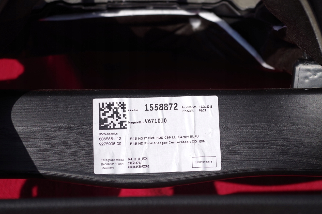 BMW 2 F45 DESKA ROZDZIELCZA KONSOLA ARMATURENBRETT LHD 9275998 8065361 Marka BMW