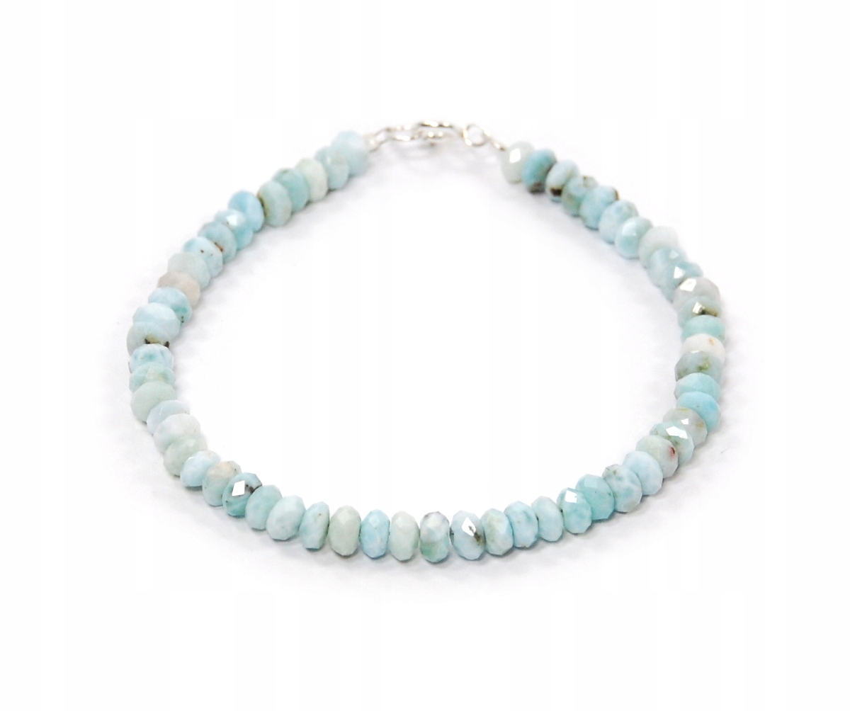 

Bransoletka naturalny Larimar oponki 5mm faseta