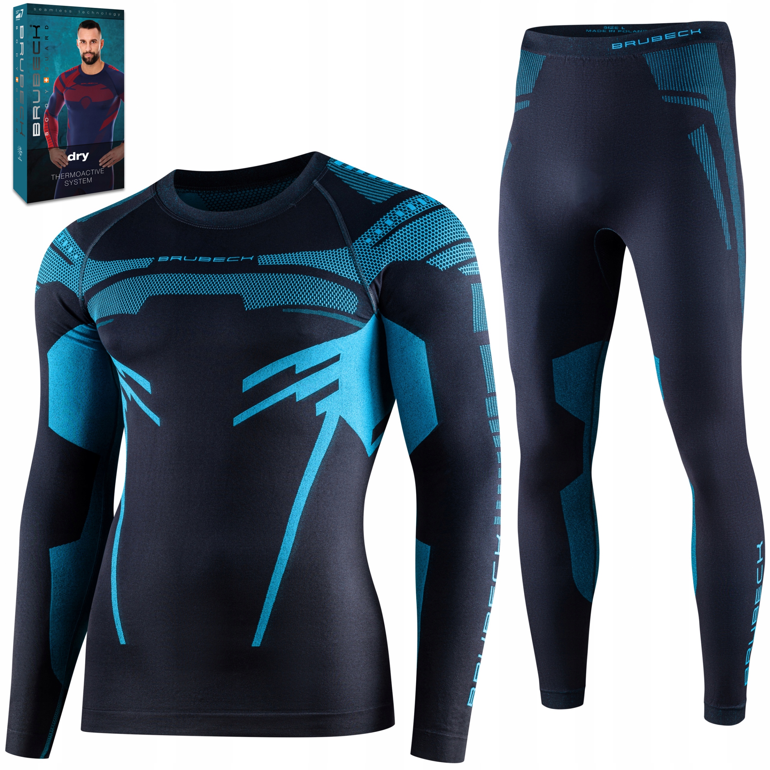 Termoaktivní pánské spodní prádlo Brubeck Dry rychleschnoucí Termo komplet XXL