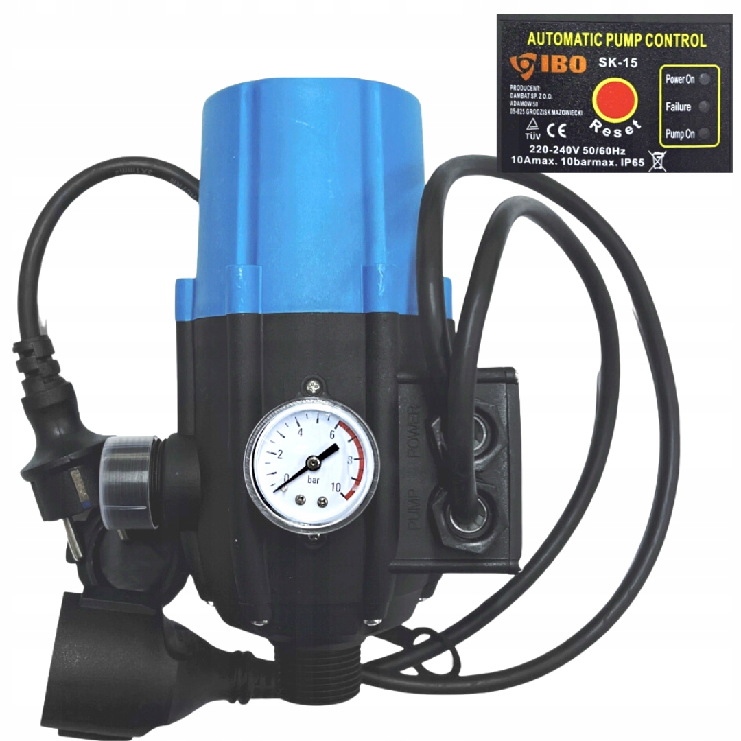 Włącznik Wyłącznik Ciśnieniowy Automat Do Pomp Wodnych Brio SK-15 Z Kablem