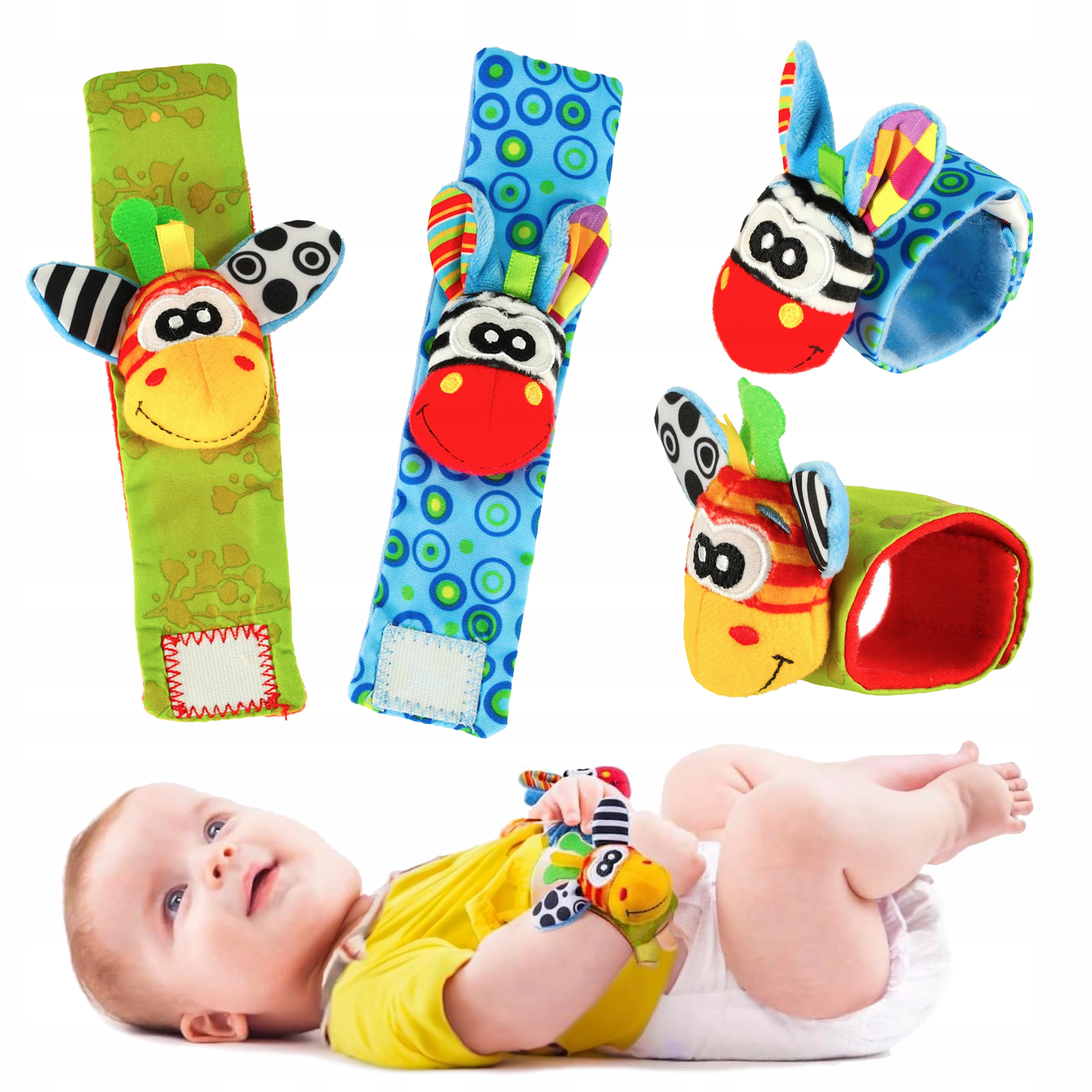 GRZECHOTKA ZABAWKA NA RĄCZKI DŁONIE OPASKA ZESTAW 2 SZT.