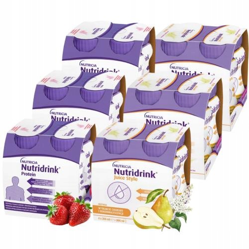 3x Nutridrink Protein Truskawka 3x Juice Style Gruszka-kwiat Bzu