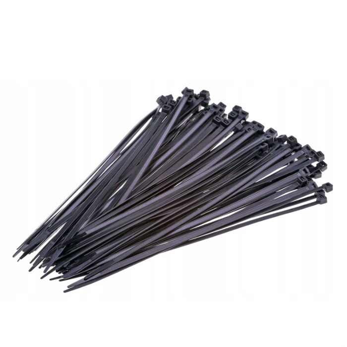 Opaski zaciskowe trytytki kablowe 2,5 x 200 mm czarne 100 sztuk