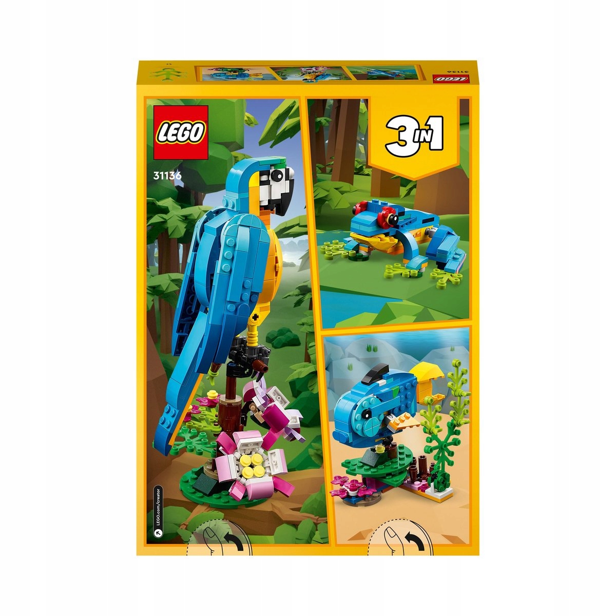 LEGO CREATOR 31136 EGZOTYCZNA PAPUGA 3w1 Marka LEGO