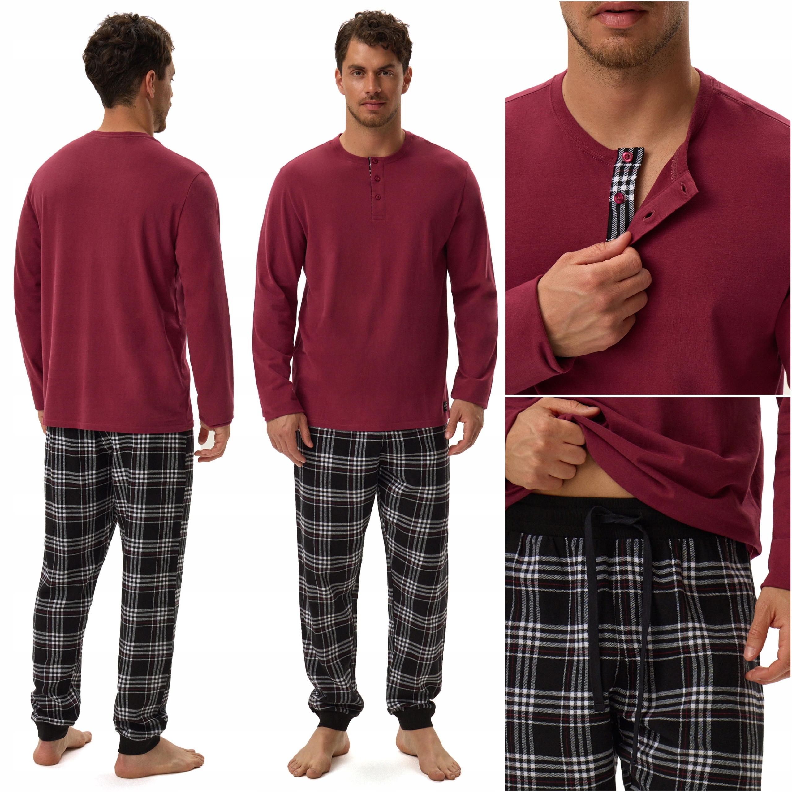 Pánské Pyžamo Henderson Hale Komplet s dlouhým rukávem 100% Bavlna L