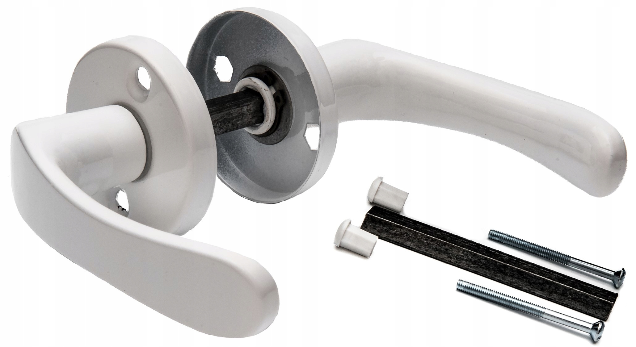 

Klamka aluminiowa malowana, okrągły szyld Biała