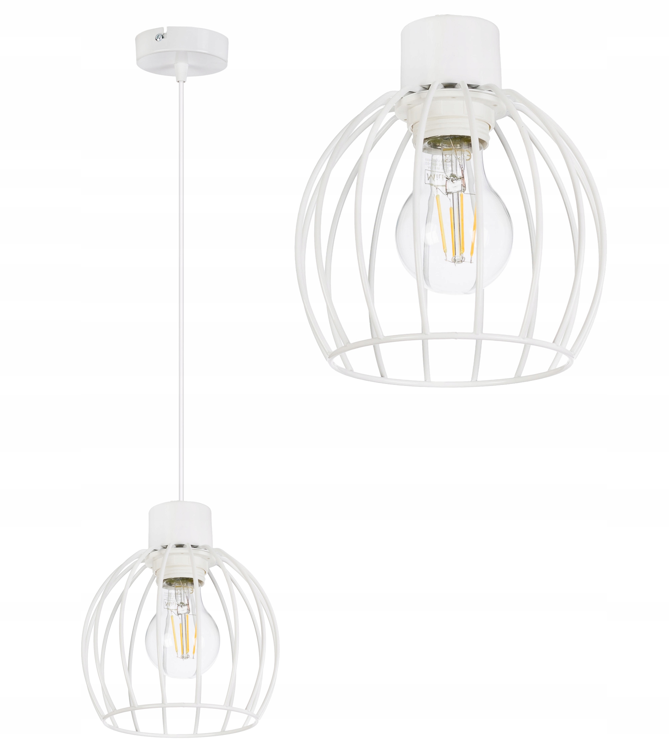 

Lampa Wisząca Zwis żyrandol sufit loft drut Kula