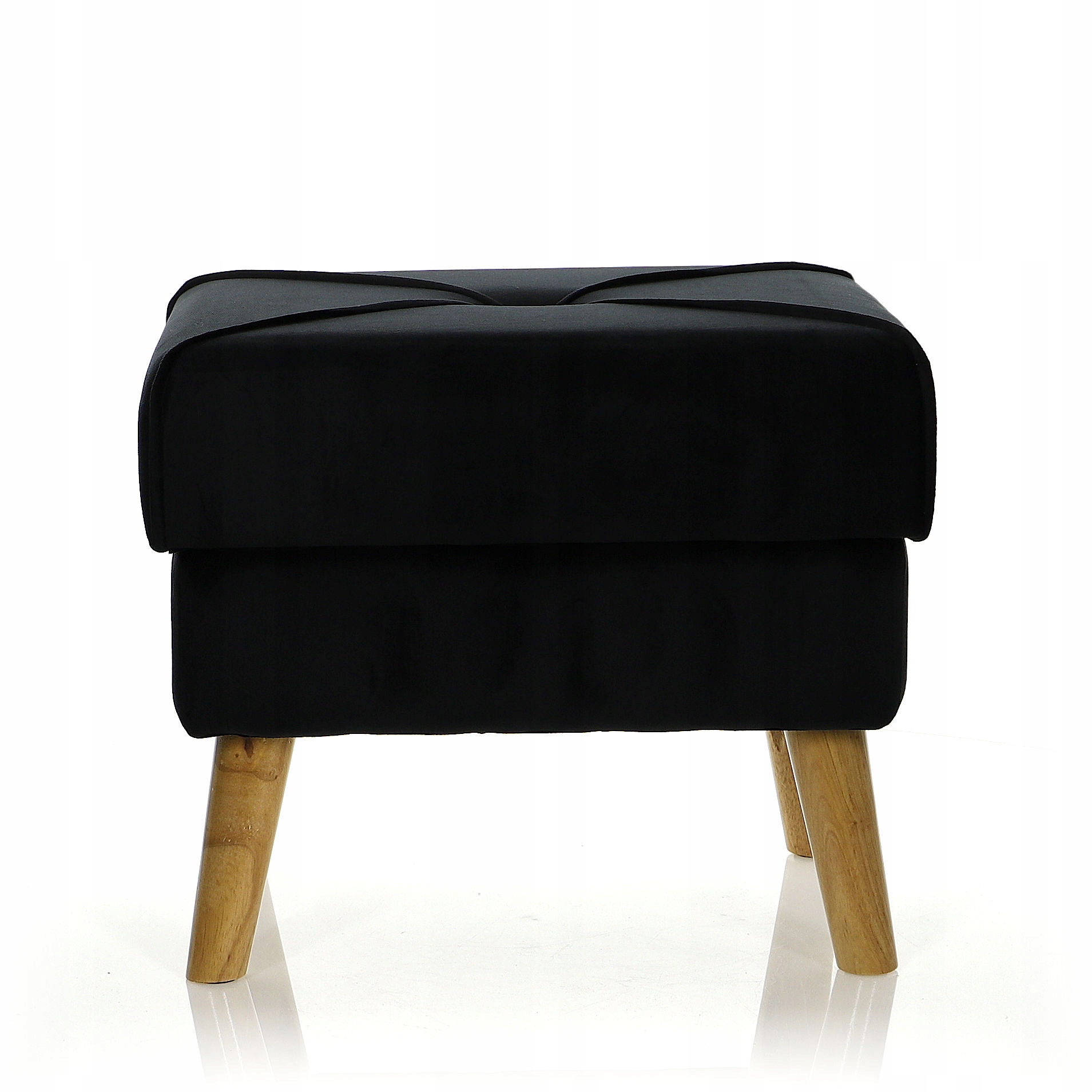 Pufa Welurowa Drewno Czarna Welur OTWIERANA 38cm Kolor korpusu sosna