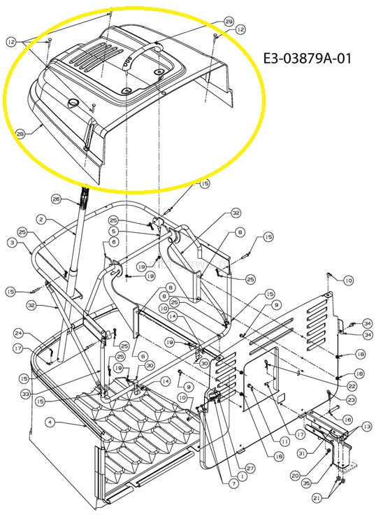 Kryt koša Mtd LT105 Wolf Garten Ambition Cub Cadet 731-06106
