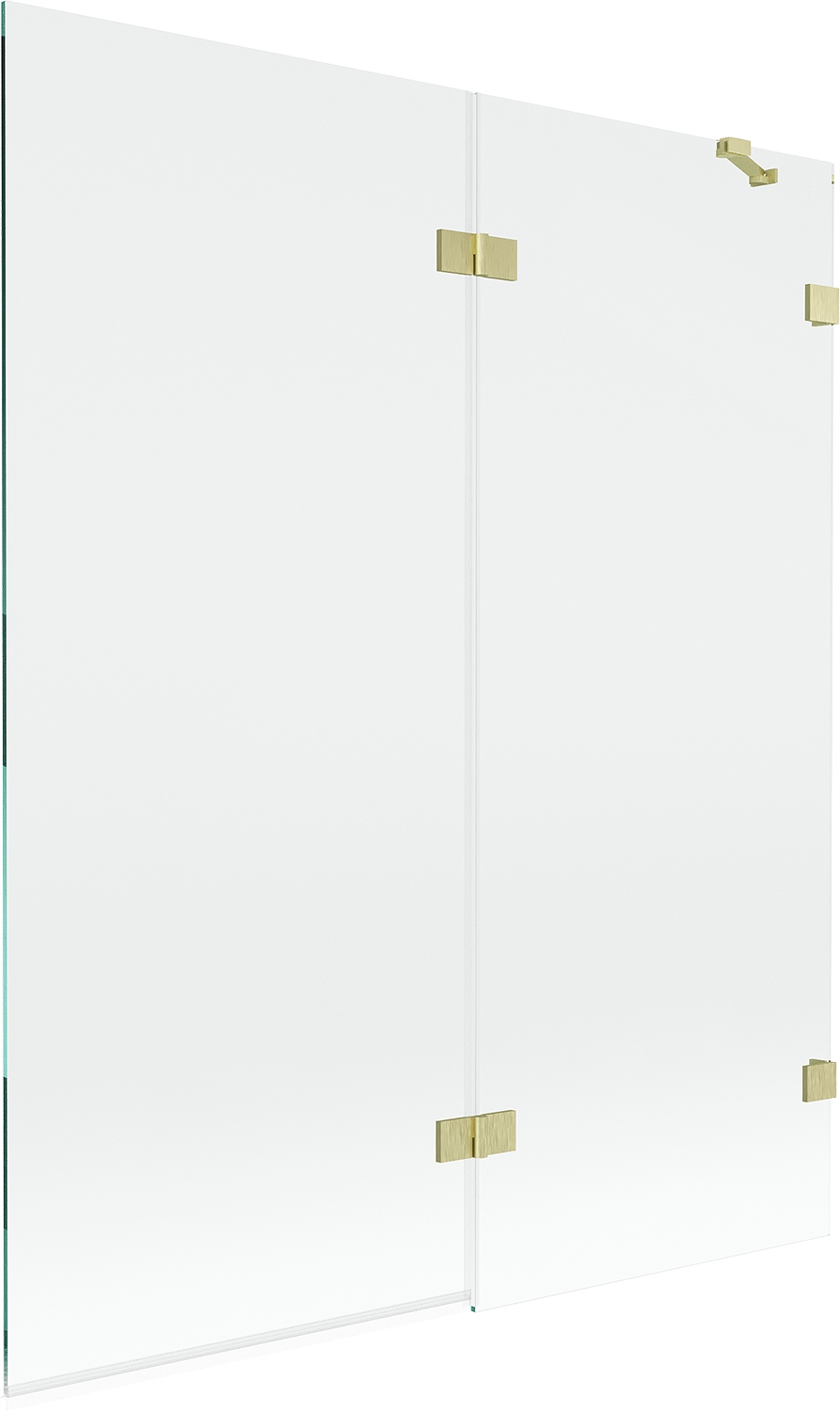 Mexen Lunar vanová zástěna 2-křídlová pravá 140 x 150 cm, transparentní, zl