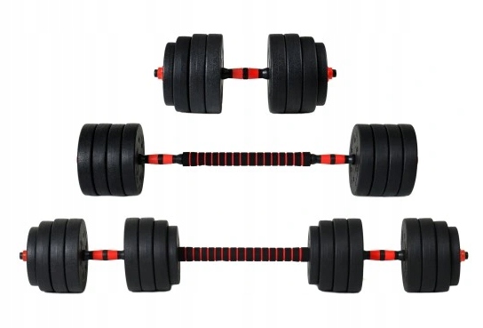 ZESTAW HANTLE REGULOWANE 2 x 15 KG + SZTANGA = ZESTAW HANTLI 30 KG EAN (GTIN) 5905490228116