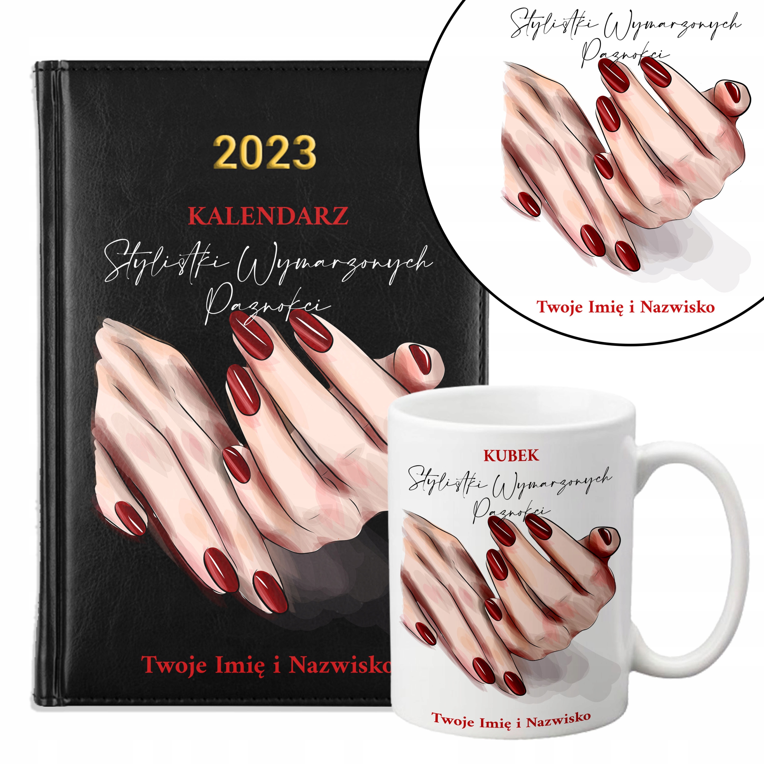 

Zestaw Kalendarz Kubek Dla Manikiurzystka Imię