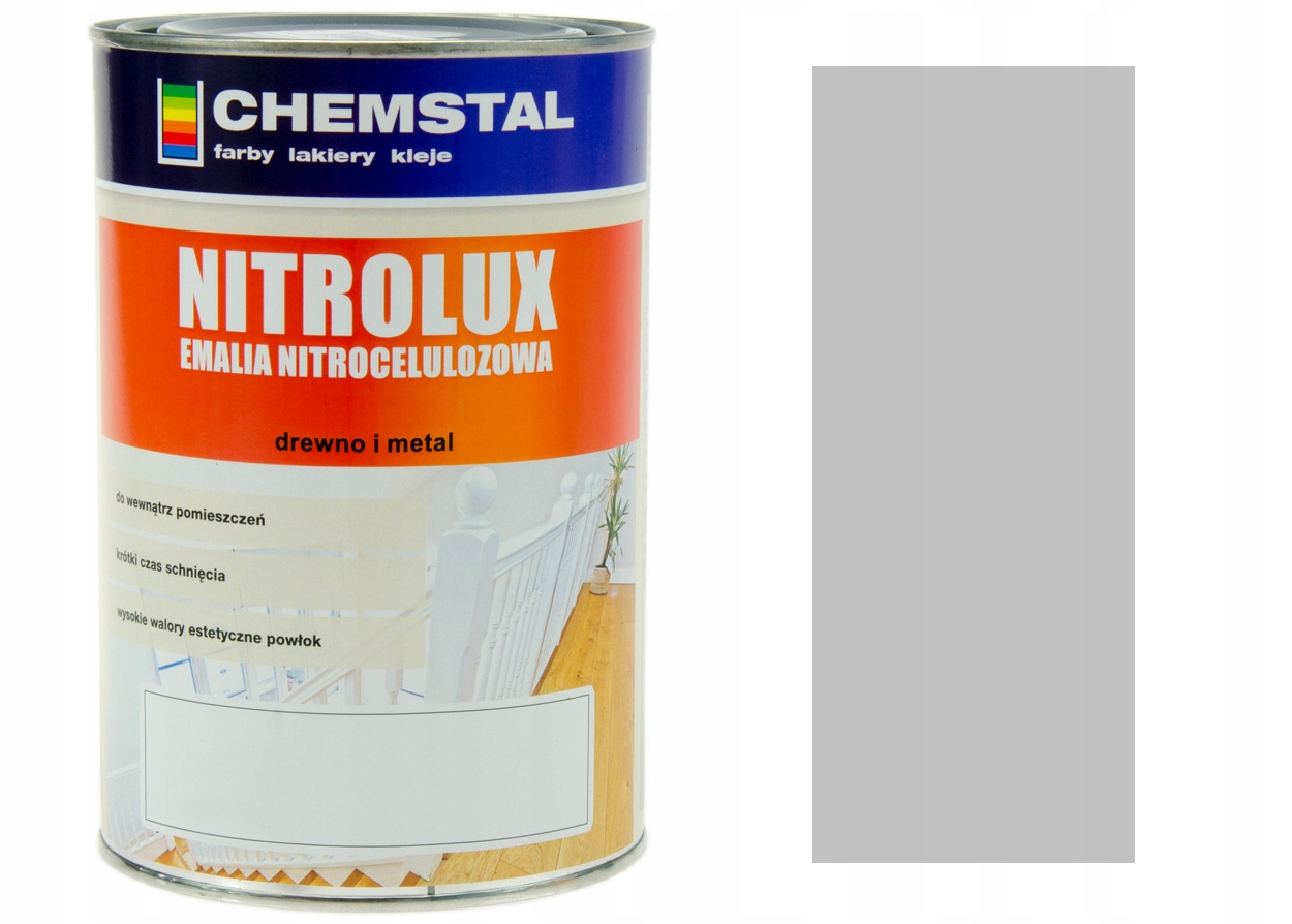 FARBA EMALIA NITRO DO DREWNA IU METALU SREBRNA