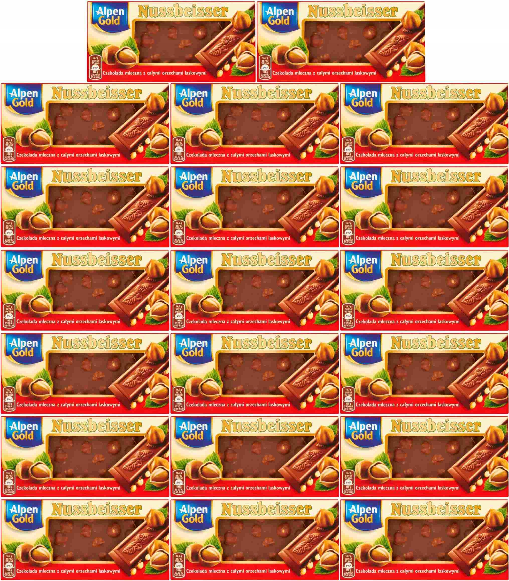 (x20) Nussbeisser 100g Mleczna Orzechy Lask