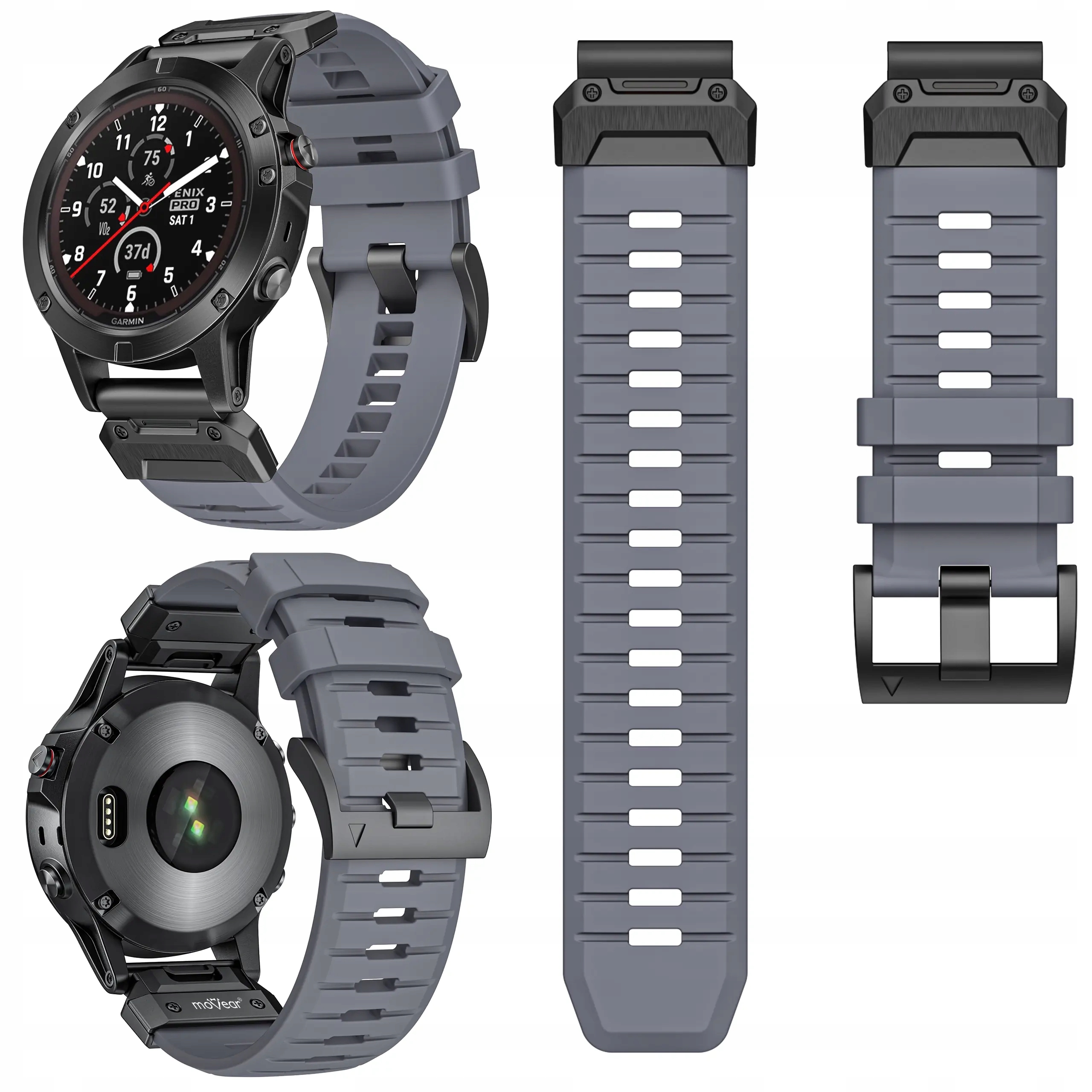 Fkm pásek pro Garmin QuickFit 26 mm Guma Fenix Epix Quatix Tactix Movear