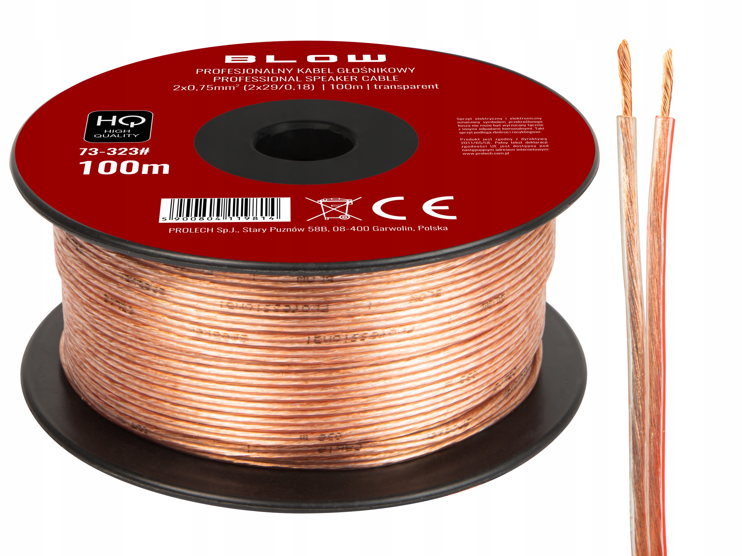 Kabel przewód głośnikowy BLOW HQ 2x0,75mm 100m