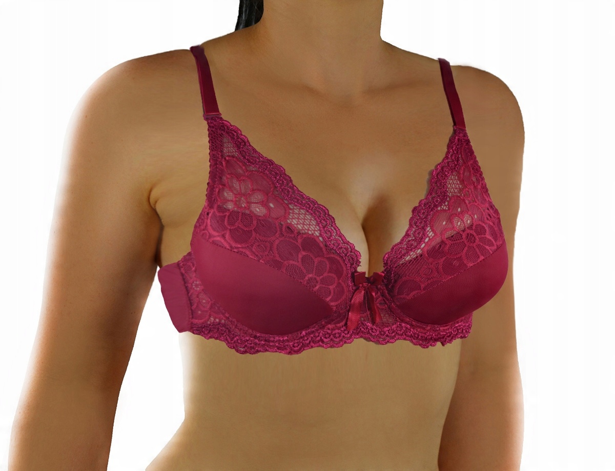 

Biustonosz bralette super Push Up C 75 bordo