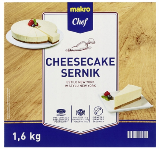 Metro Chef Sernik ve stylu New York 1,6 kg, mražený dezert, velká porce