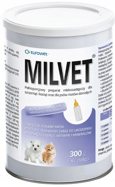 Levně Eurowet milvet 300g Mlékový náhradní přípravek pro psa a kočku