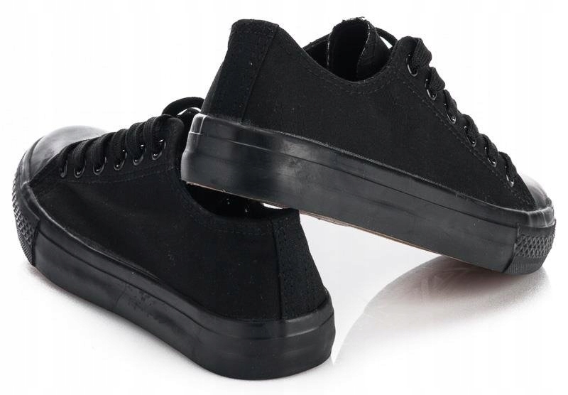 744 CZARNE NISKIE TRAMPKI SNEAKERSY TENISÓWKI 40 Rozmiar US 9