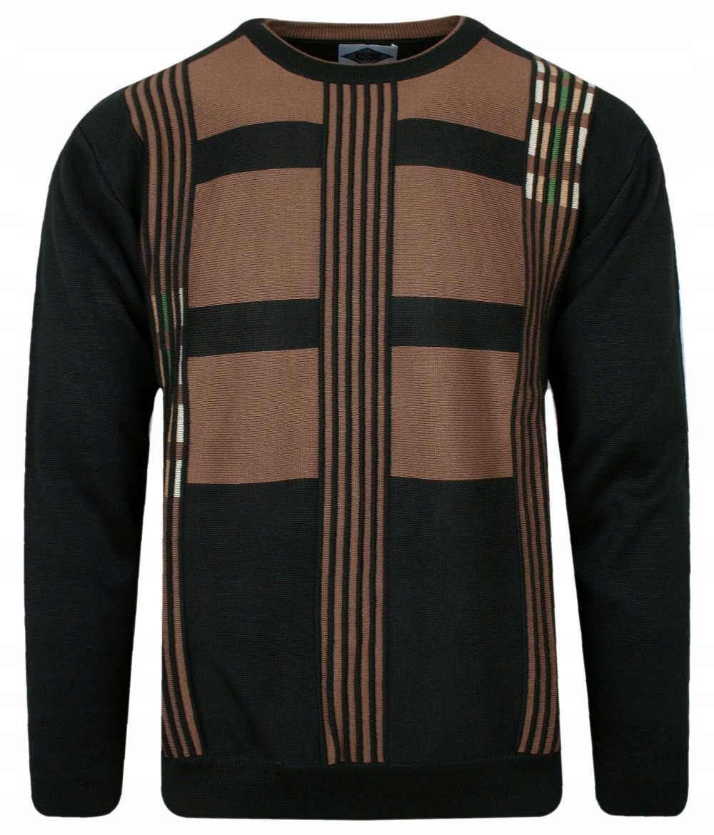 Hnědo-černý svetr U-neck -kings- L