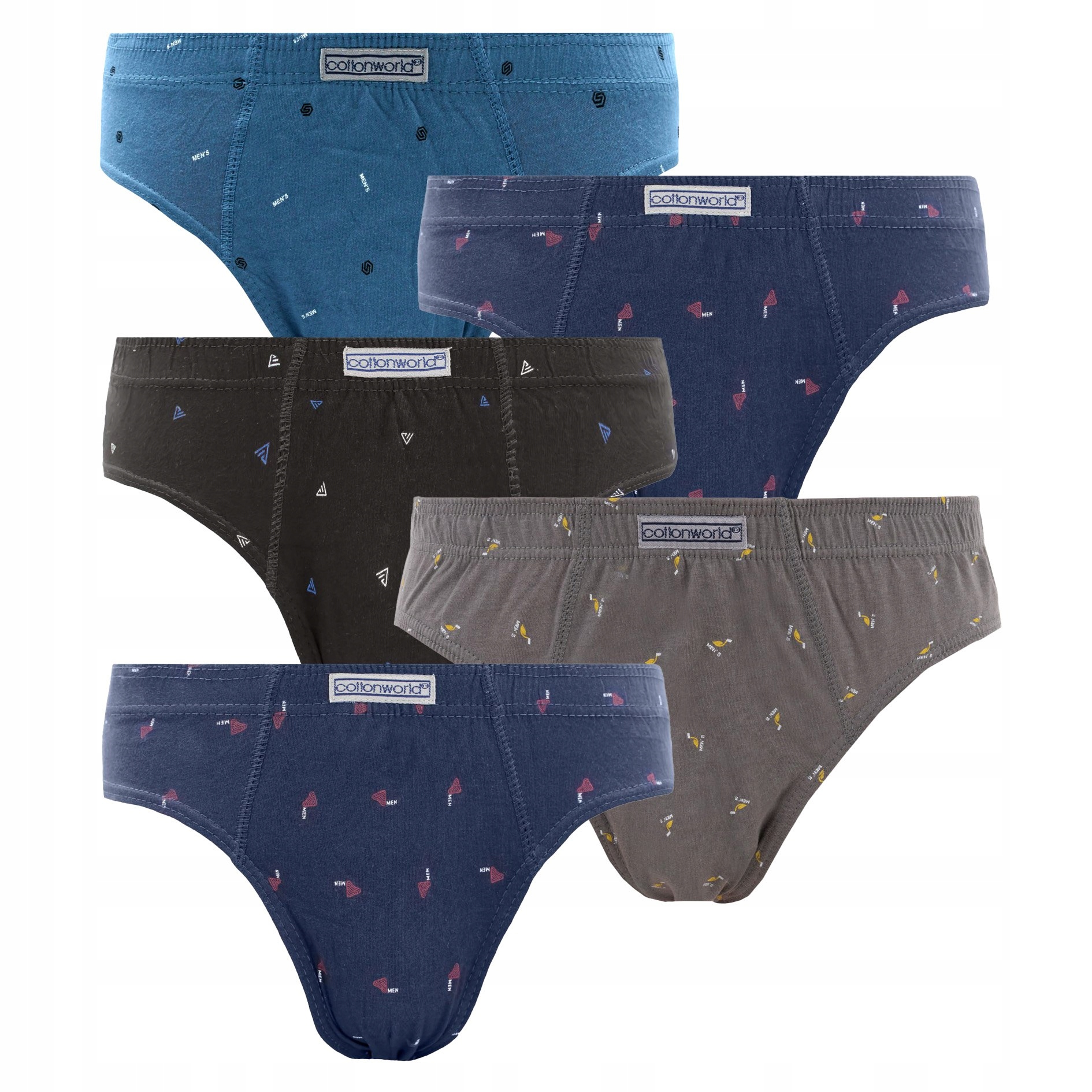 5x SLIPY MĘSKIE COTTON WORLD MAJTKI BAWEŁNIANE 4XL