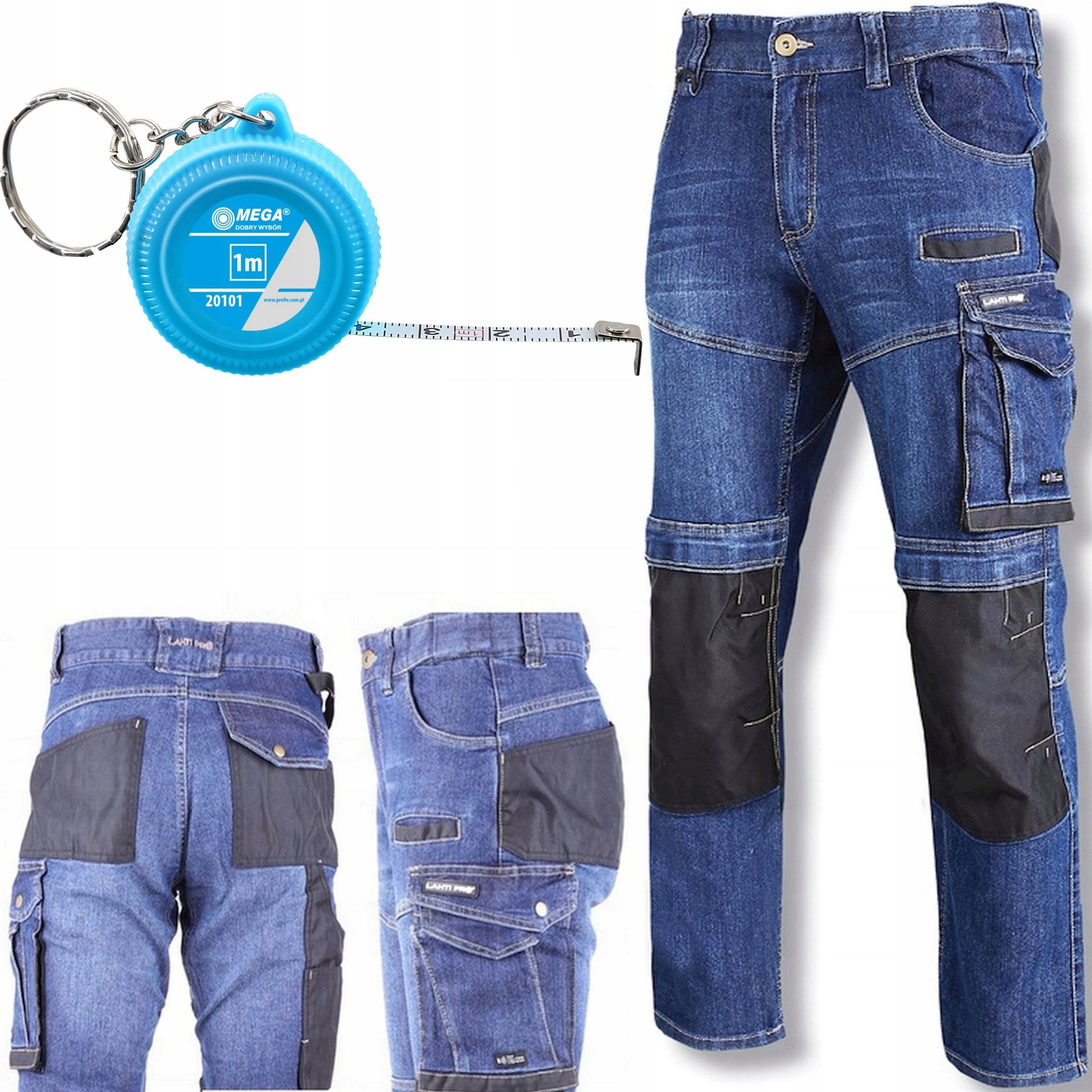 Lahti Pro Spodnie robocze jeansowe elastyczne ze stretchem 340g/m2 r. S