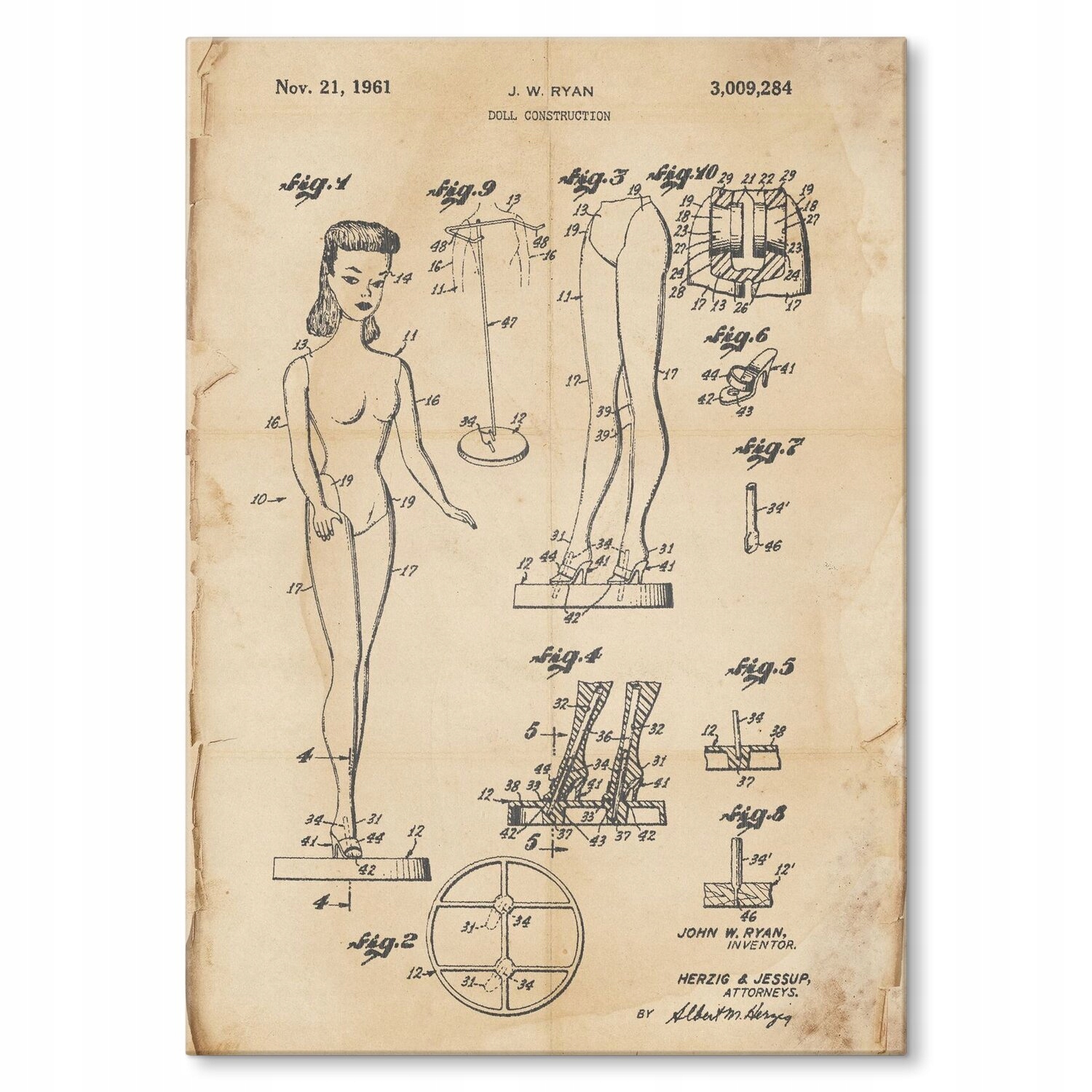 Kovový plakát Barbie Doll Retro Šidítko Plech 30 x 42 cm Dárek