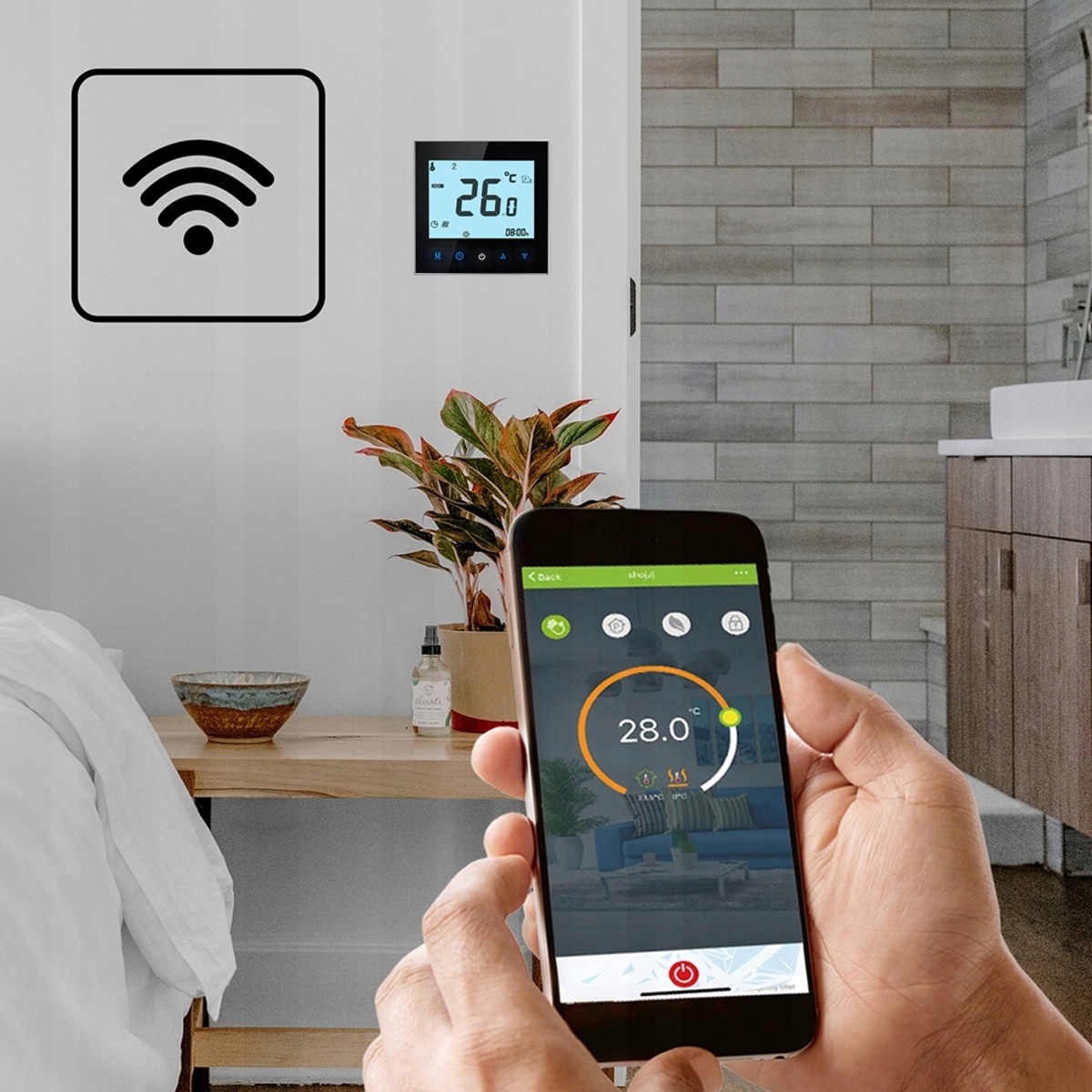 TERMOSTAT BEZPRZEWODOWY WIFI DO OGRZEWANIA BOJLERA EAN (GTIN) 5904507662264