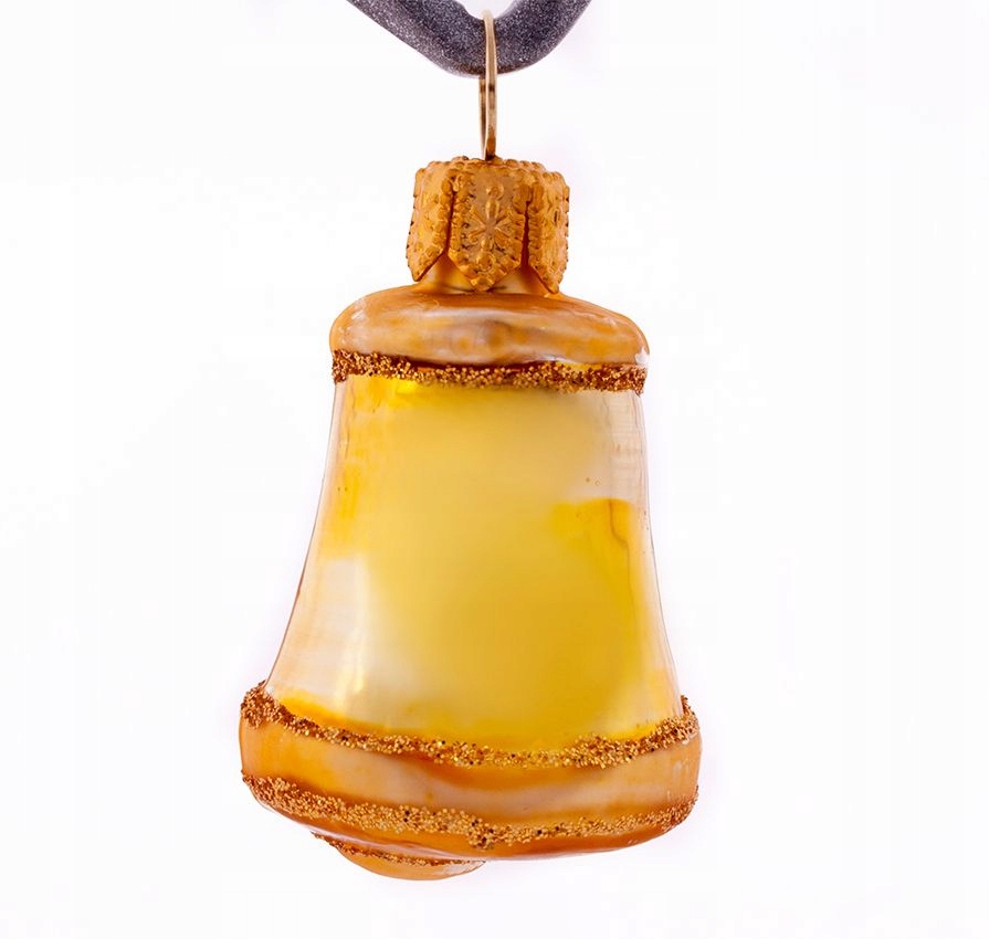 

Bombka szklana choinkowa figurka dzwonek złoty