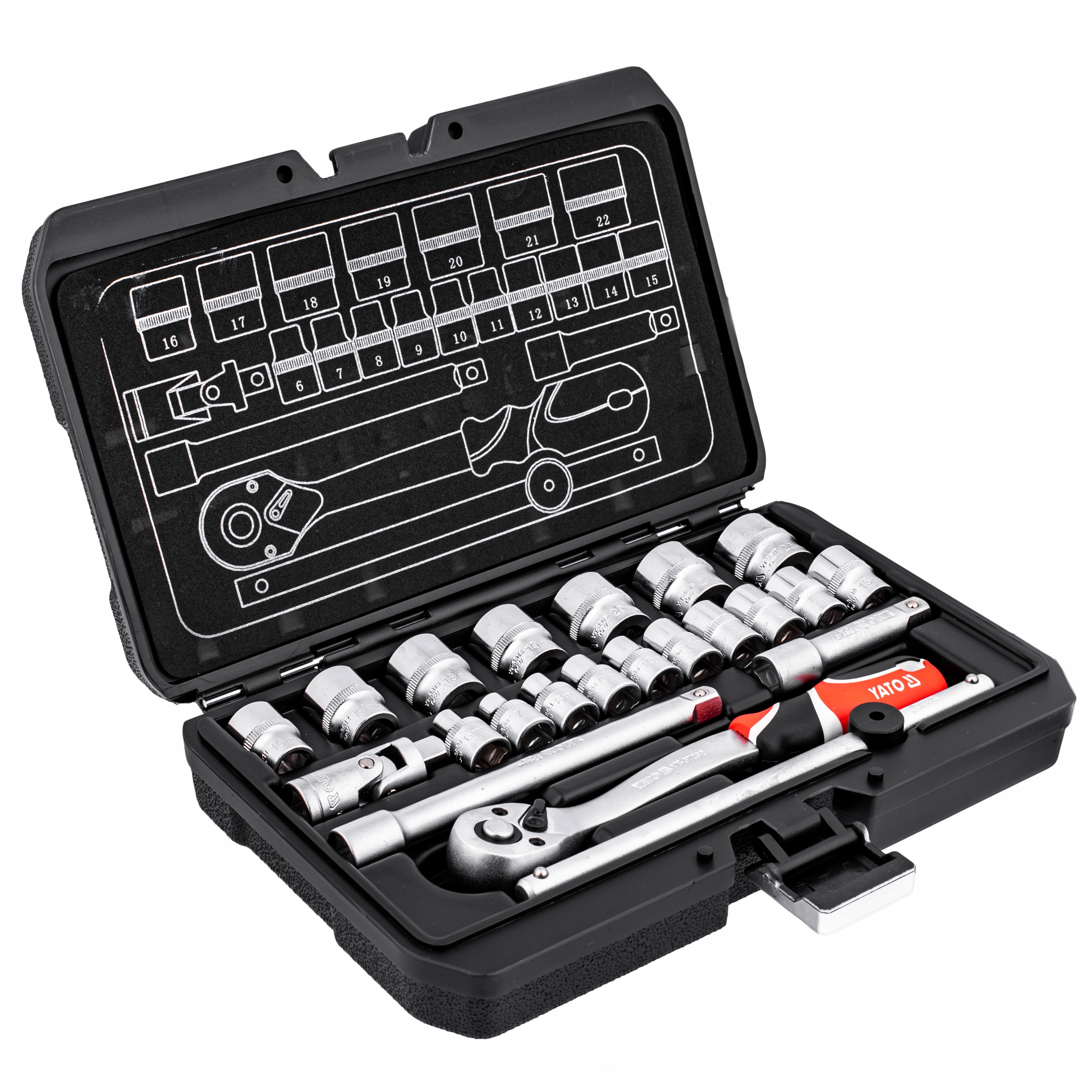 ZESTAW KLUCZY NASADOWYCH KLUCZE NASADOWE YATO Mark Yato