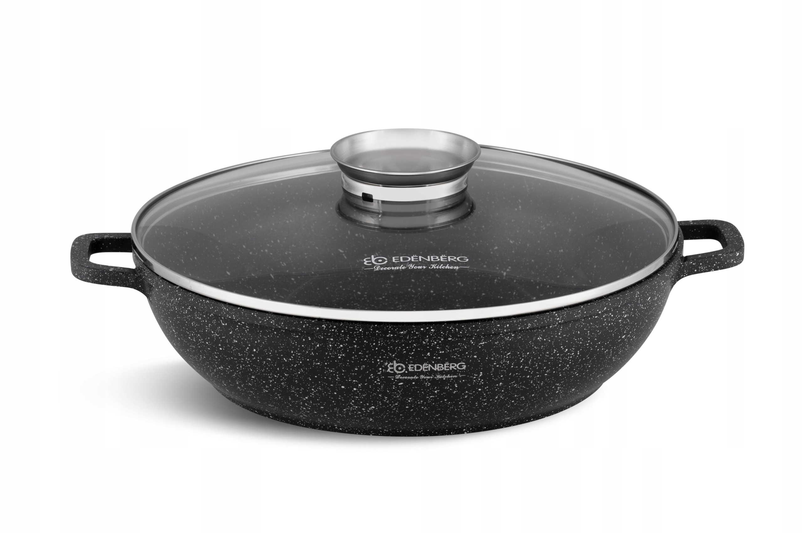 

Garnek Płaski Niski 5,5l Powłoka Marmurkowa 32cm