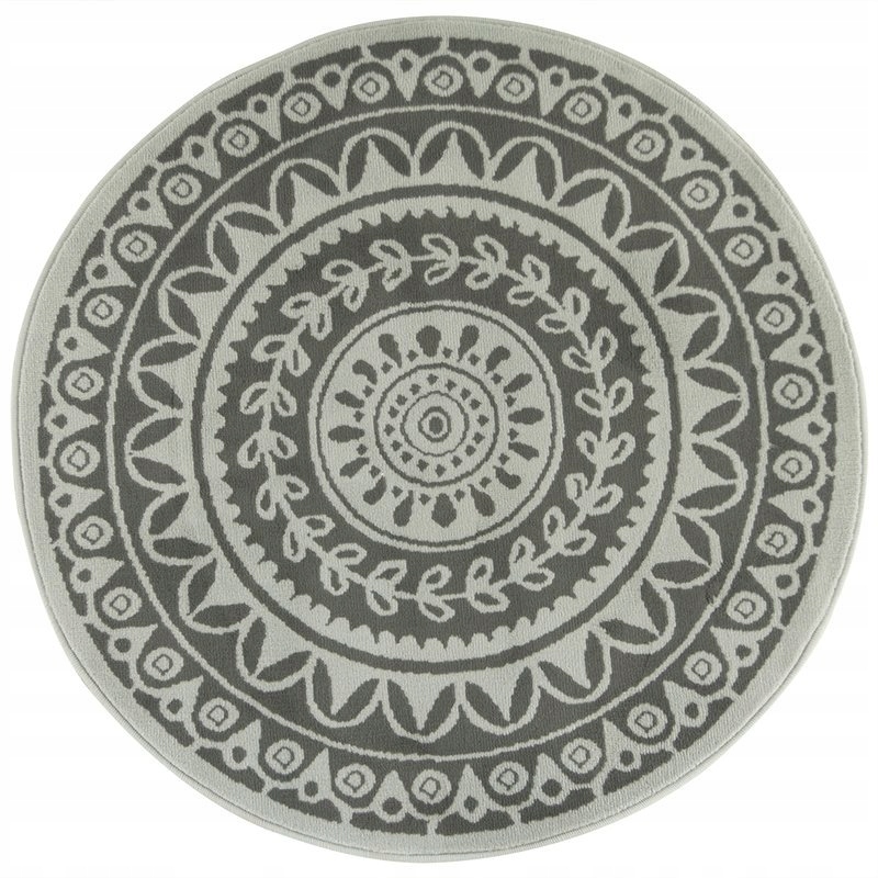 

śr. 120 cm Modny Szary Dywan Koło Miękki Okrągły