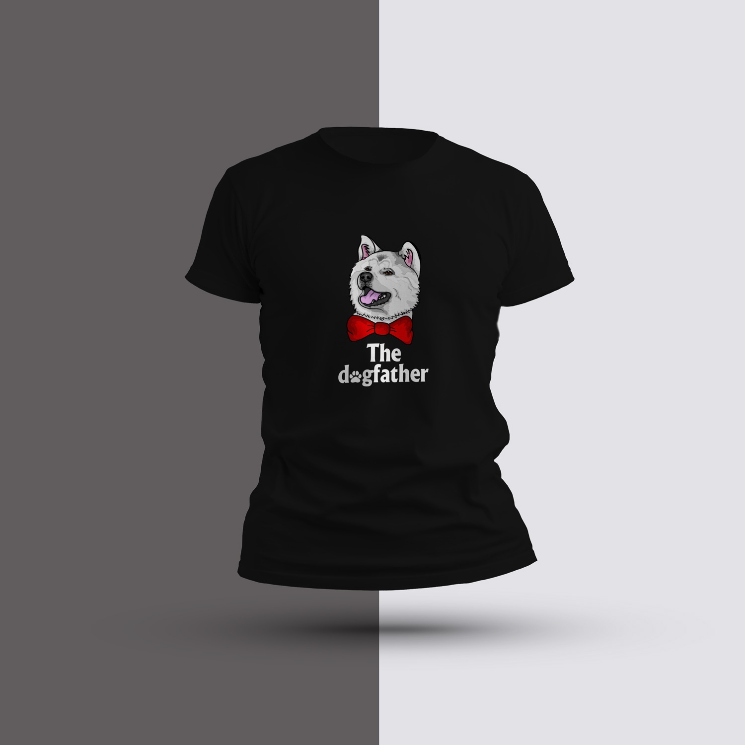 

Koszulka męska dogfather akita inu biały psi tata