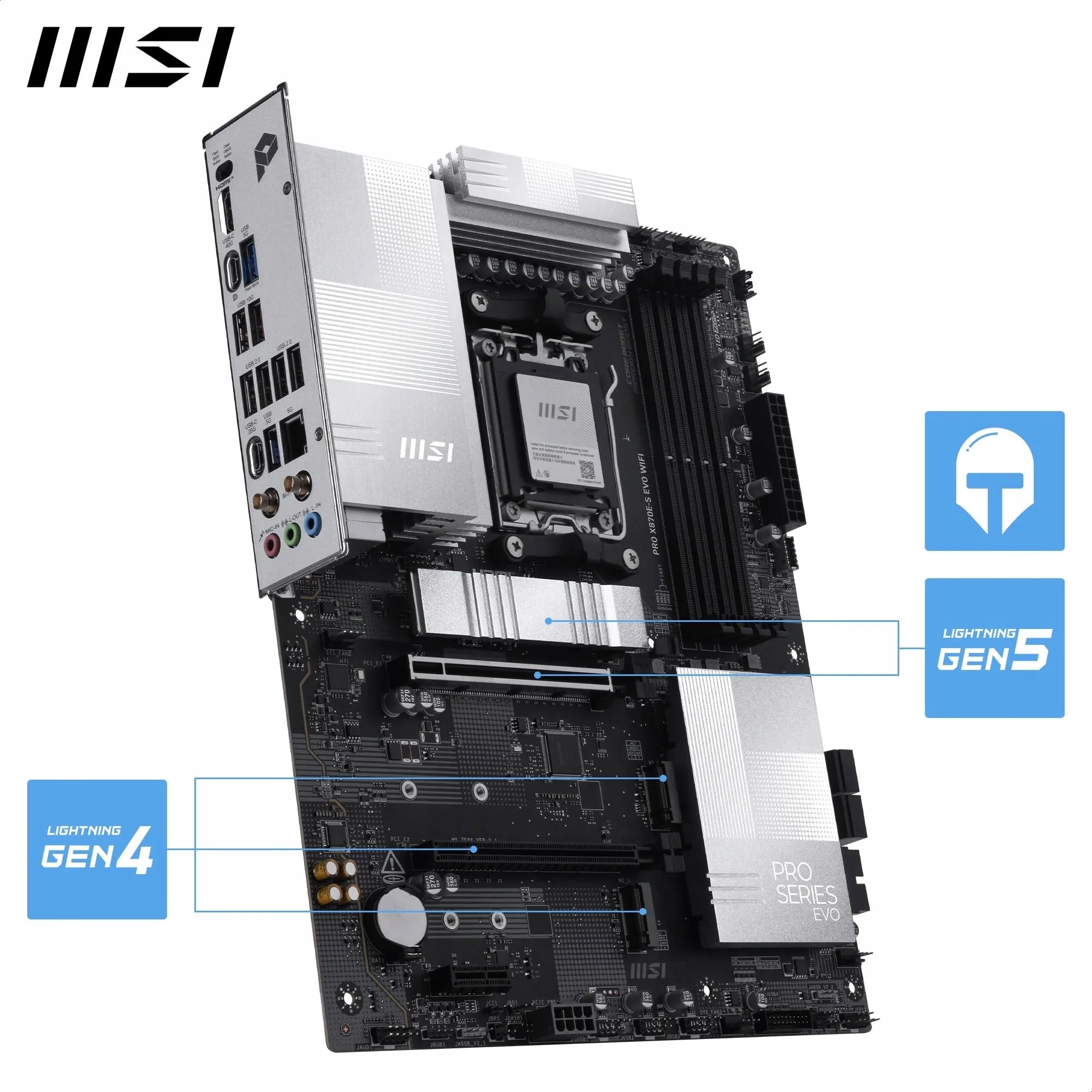MSI PRO X870E-S EVO WiFi Płyta Główna AM5 DDR5 PCIe 5.0 — miniatura 5
